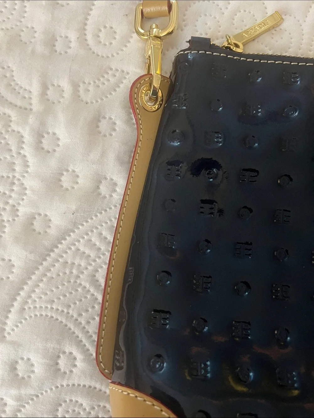 Arcadia Genuine Italian Navy Patent Leather Crossbody Bag – Made in Italy – NWOT